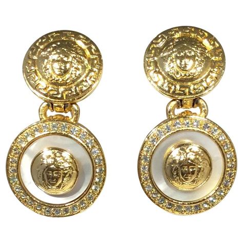 versace style ring silver gold|versace clip on earrings.